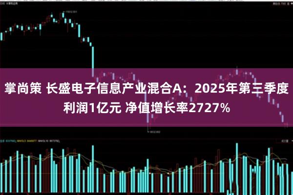 掌尚策 长盛电子信息产业混合A：2025年第三季度利润1亿元 净值增长率2727%